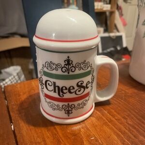 Vintage Parmesan Cheese Shaker with Handle Cream Italian Pasta